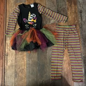 Emily Rose Girls Striped Halloween Top and Leggings